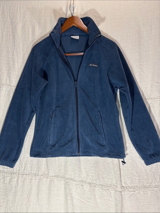 Columbia Jackets & Blazers - Columbia Dark Blue Full-Zip Teddy Fleece Jacket
